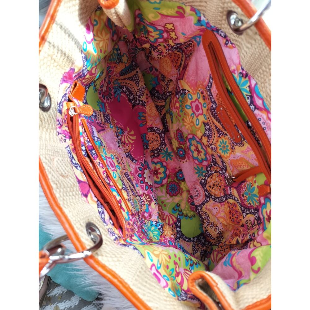 5223) Kate Landry Woven Crab Beach Summer Shoulder Bags Totes - Picture 5 of 7